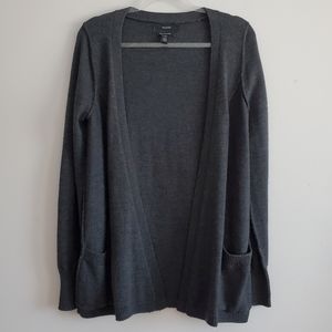 Tahari Grey Merino Wool Blend Cardigan Size Large